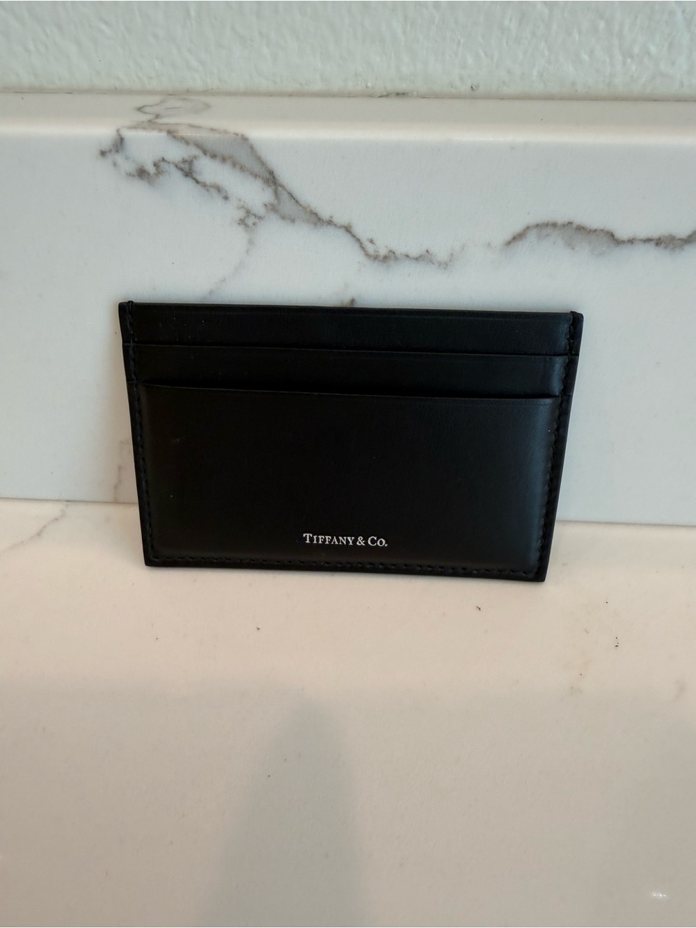 Tiffany & Co. Black Slim Leather Card Case